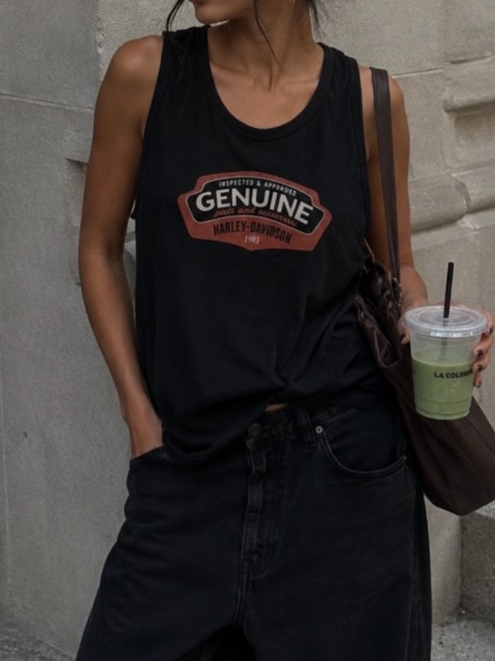 Harley-Davidson Women's Black Vintage Graphic 'Genuine' Logo Tank